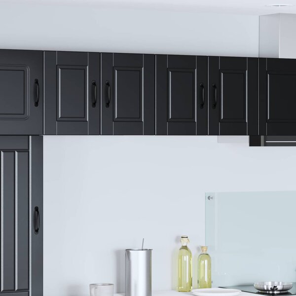 Konyhaszekrény polcokkal 2 pcs Fekete 60 x 31 x 40 cm Faanyag