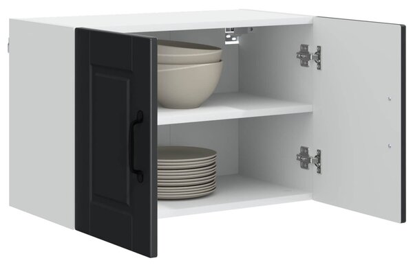 Konyhaszekrény polcokkal 2 pcs Fekete 60 x 31 x 40 cm Faanyag