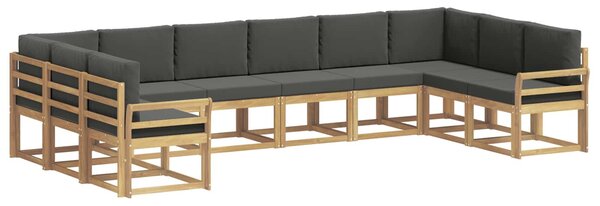 VidaXL Kültéri kanapé szett párnával 10 pcs Fehér és Antracitszürke