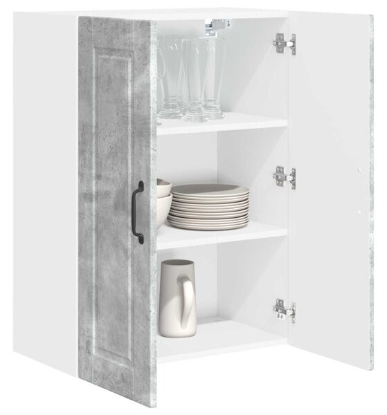 Konyhaszekrény polcokkal Beton Szürke 60 x 31 x 80 cm Faanyag