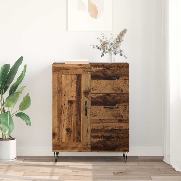 VidaXL Széf fiókkal Öreg fa 69,5 x 34 x 90 cm Mérnöki fa