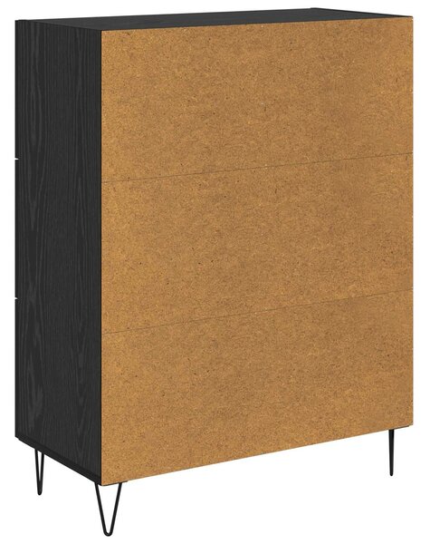 VidaXL Széf fiókkal Fekete Tölgy 69,5 x 34 x 90 cm Mérnöki fa