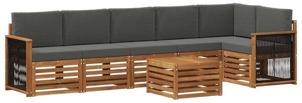 VidaXL Szegmentált kanapé szett párnával 6 pcs Természetes és antracit