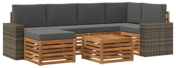 VidaXL Szegmentált kanapé szett párnával 7 pcs Természetes és antracit
