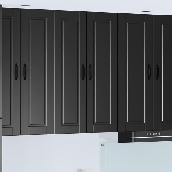 Konyhaszekrény polcokkal Fekete 60 x 31 x 100 cm Faanyag