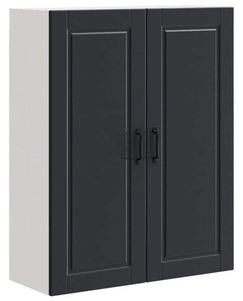 Konyhaszekrény polcokkal Fekete 80 x 31 x 100 cm Faanyag