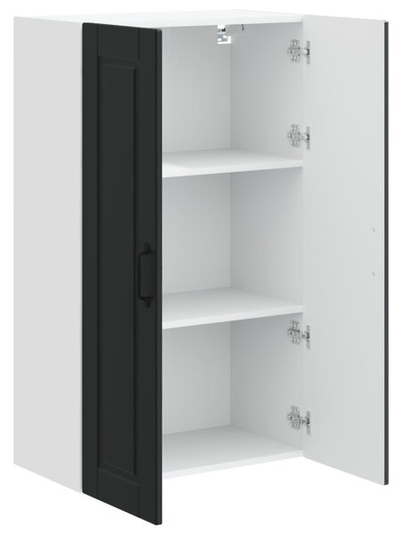 Konyhaszekrény polcokkal Fekete 60 x 31 x 100 cm Faanyag