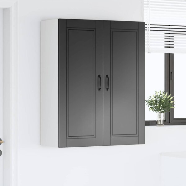 Konyhaszekrény polcokkal Fekete 80 x 31 x 100 cm Faanyag