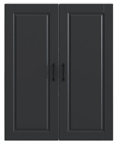 Konyhaszekrény polcokkal Fekete 80 x 31 x 100 cm Faanyag