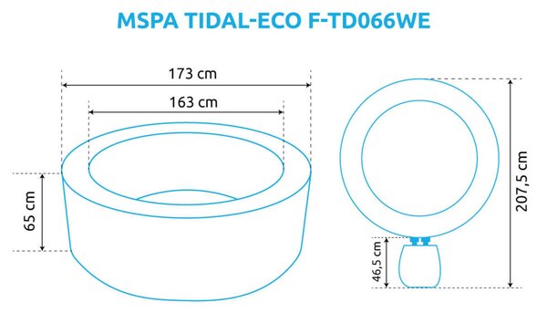 Felfújható masszázsmedence Marimex MSPA TIDAL-ECO F-TD066WE