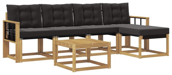 VidaXL Kültéri kanapé szett párnával 6 pcs Fehér és Fekete
