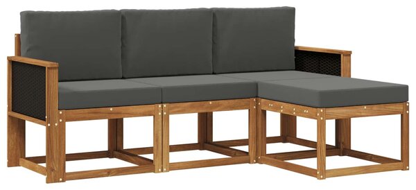 VidaXL Kültéri kanapé szett párnával 4 pcs Természetes és antracit
