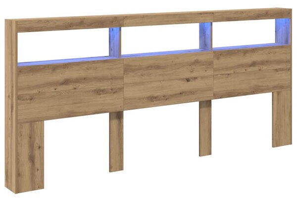 Fejtámla polcokkal Artisan tölgy 220 x 17 x 102 cm Faanyag