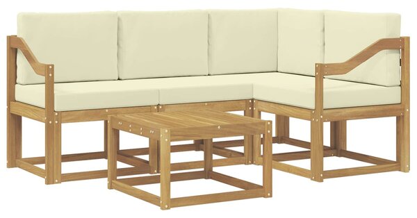 VidaXL Kültéri kanapé szett párnával 5 pcs Fehér és Krém színű