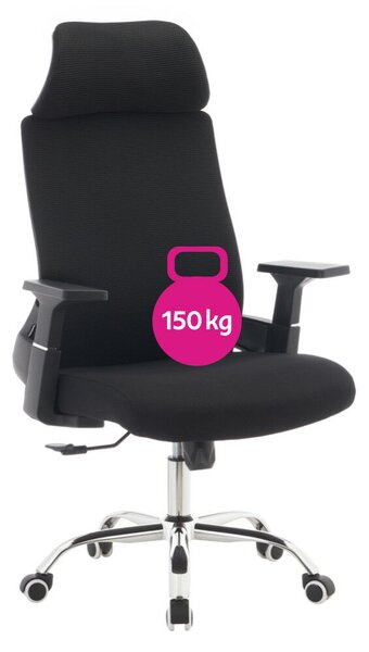 Irodai szék, fekete/króm, teherbírás 150 kg, HOLGER