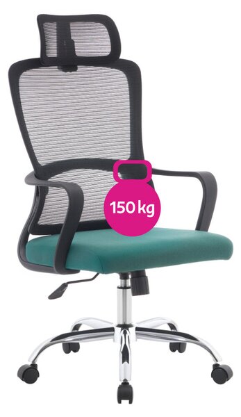 Irodai szék, fekete/zöld/króm, teherbírás 150 kg, RANDY