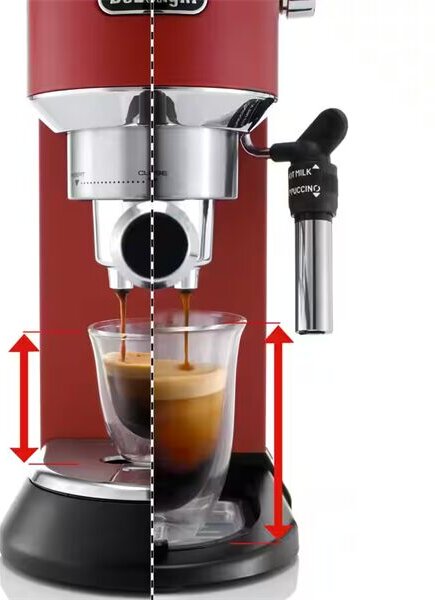 Delonghi ec685.r dedica style eszpresszó kávéfőző, tartály: 1,1 l, piros EC685.R