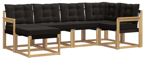 VidaXL Kültéri kanapé szett párnával 6 pcs Fehér és Fekete
