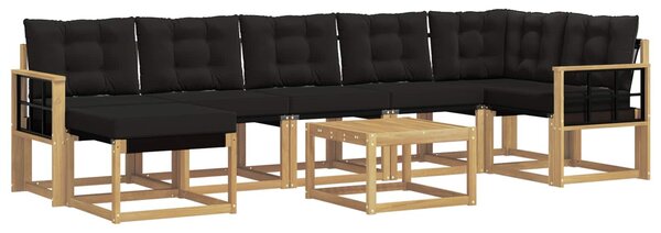 VidaXL Kültéri kanapé szett párnával 8 pcs Fehér és Fekete