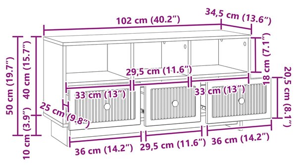 VidaXL TV szekrény Magasfényű Fehér 102 x 34,5 x 50 cm Szerelt Fa