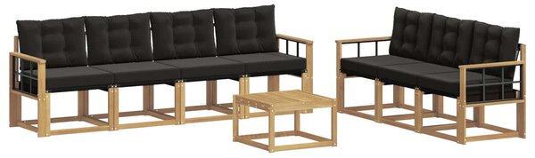 VidaXL Kültéri kanapé szett párnával 8 pcs Fehér és Fekete