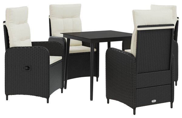VidaXL Kanapé Asztal Készlet párnával 5 pcs Fekete és krémfehér