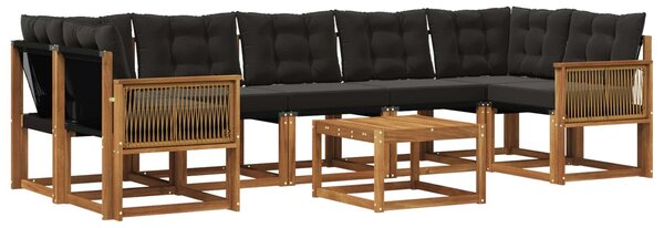 VidaXL Kültéri kanapé szett párnával 8 pcs Természetes és Fekete