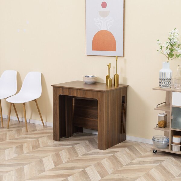 HOMCOM Kihúzható Étkezőasztal, mobil, modern design, barna