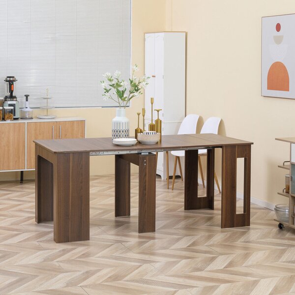 HOMCOM Kihúzható Étkezőasztal, mobil, modern design, barna