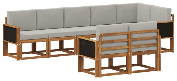VidaXL Kültéri kanapé szett 8 pcs Természetes és Világosszürke