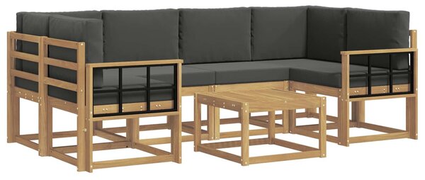VidaXL Kültéri kanapé szett párnával 7 pcs Fehér és Antracitszürke