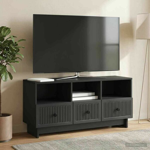 VidaXL TV szekrény fiókkal Fekete 102 x 34,5 x 50 cm Szerelt Fa
