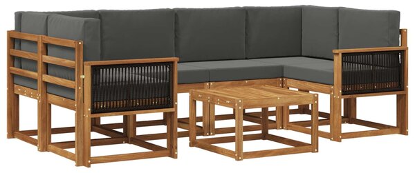 VidaXL Kültéri kanapé szett párnával 5 pcs Természetes és antracit