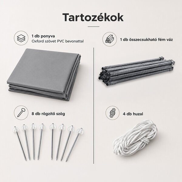 Összecsukható kerti pavilon 3x4,5 m