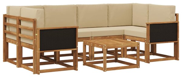 VidaXL Kültéri kanapé szett párnával 5 pcs Természetes