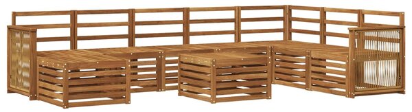 VidaXL Kültéri kanapé szett 7 pcs Természetes Tömör Akácfa