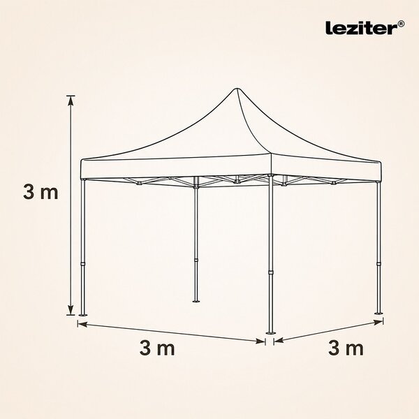 Összecsukható kerti pavilon 3x3 m