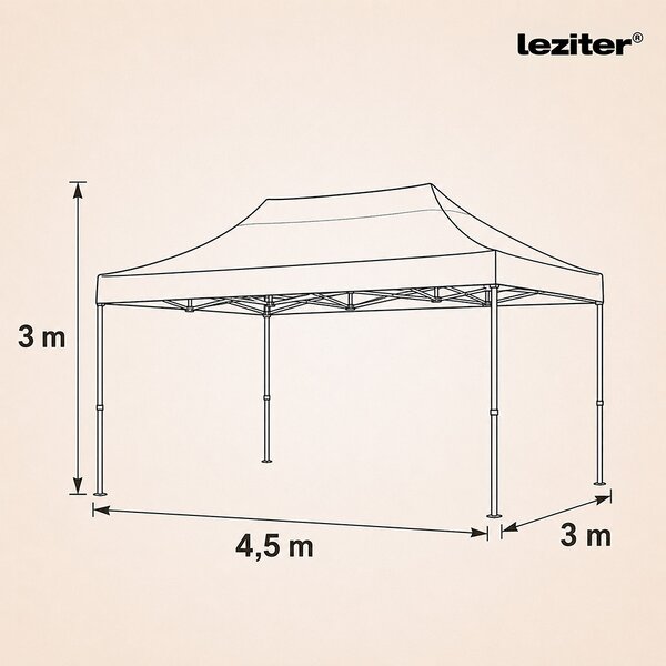 Összecsukható kerti pavilon 3x4,5 m