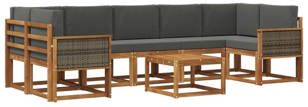 VidaXL Kültéri kanapé szett párnával 6 pcs Természetes és antracit