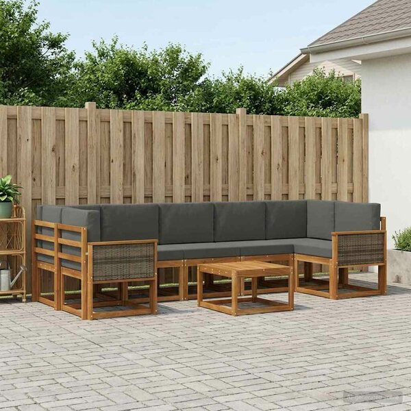 VidaXL Kültéri kanapé szett párnával 6 pcs Természetes és antracit