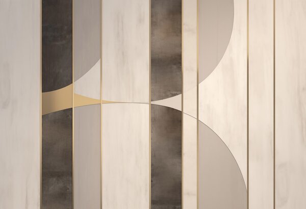 Fotótapéta Geometrikus panelek íves és pezsgő színű díszítéssel, Fotótapéta geometria, w04616 : Uwalls.hu