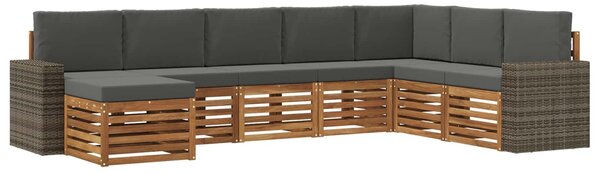 VidaXL Kültéri kanapé szett párnával 8 pcs Természetes és antracit