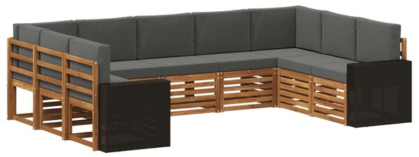 VidaXL Szegmentált kanapé szett párnával 9 pcs Természetes és antracit