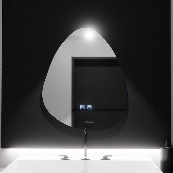 LED Tükör Organica 80x60cm, Fluido Touch, Párátlanító rendszer, Szabályozható
