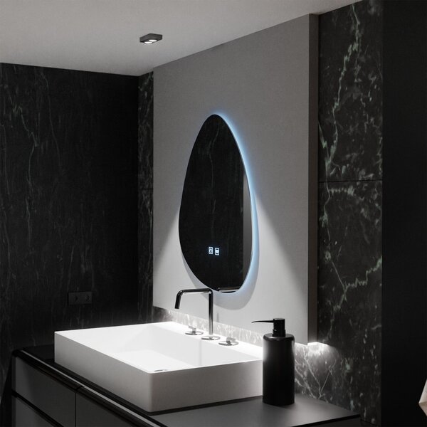 LED Tükör Organica 80x60cm, Fluido Touch, Párátlanító rendszer, Szabályozható