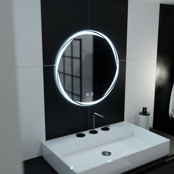 Kerek LED tükör, 70 cm, Zaffiro Touch, páramentesítő rendszerrel, állítható fényerővel