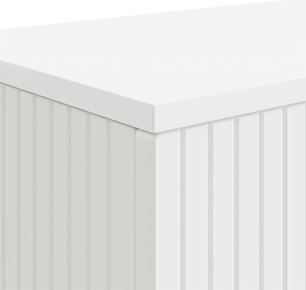 VidaXL Konzolasztal Csíkos Fehér 155 x 29 x 74 cm Mérnöki fa