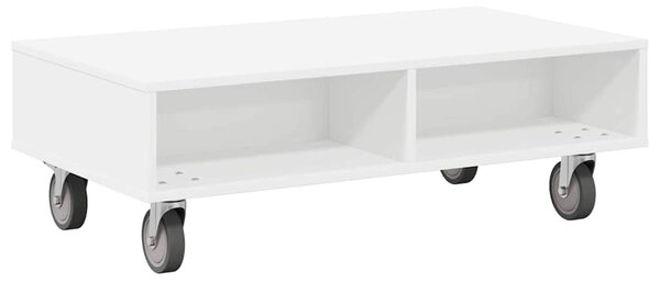 Gördülékeny oldalasztal Fehér 90 x 50 x 30 cm Faanyag