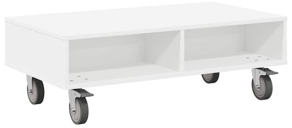 Gördülékeny oldalasztal Fehér 90 x 50 x 30 cm Faanyag