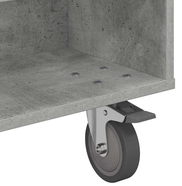 Gördülékeny oldalasztal Beton Szürke 90 x 50 x 30 cm Faanyag